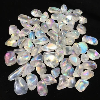 1/4 lb neverjetno aura prevlečeni mavrica quartz crystal čakro zdravljenje medaion gemstone, gramoz padle kamni