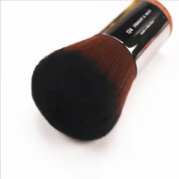 1 kos #124 Prenosni Prahu obris Kabuki make-up krtačo Naravnega lesa sintetičnih las Profesionalni Make up čopičev