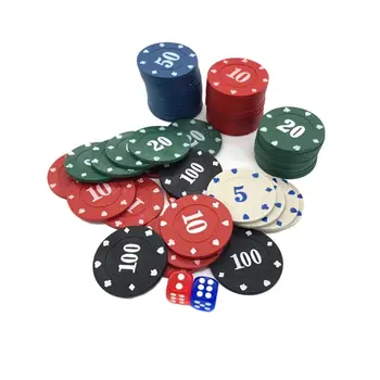 100 kozarcev Krogu Plastičnih Žetonov, Casino Poker je Igra s kartami Baccarat Štetje Pribor Kocke Zabava Čip 5/10/20/50/100