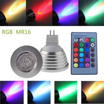 10PCS varčevanja z Energijo lamp16 Sprememba Barve MR16/GU5.3 5w RGB LED žarnice svetlobo, sprememba barve za infrardeči daljinski upravljalnik DC12V/AC85-265V