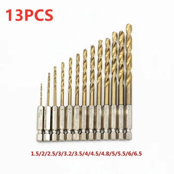 13pcs HSS heksagonalna ročaj 6,35 mm twist drill električni izvijač bit 1,5 mm - 6,5 mm Visoke kakovosti