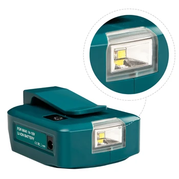 14.4/18V Li-on Baterija Dvojna Vrata USB z LED Luči Pozornosti za Makita na Prostem
