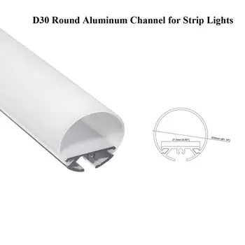 1m Krog Kanal za Strop Vzmetenje Aluminijasti Profil za LED Trak Svetlobe