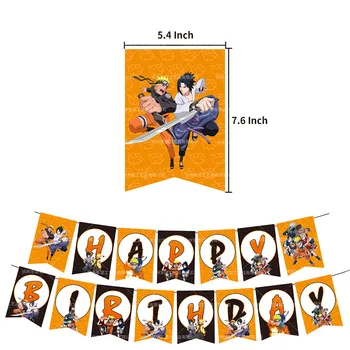 1set Naruto Uzumaki Baloni Uchiha Sasuke Happy Birthday Balon Banner Torto Pokrivalo Baby Tuš Anime Stranka Dekoracijo Otroci Igrače