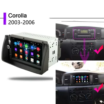 2 Din Avtoradio Multimedijski Predvajalnik Videa Ogledalo Povezavo Za Toyota Corolla 2003-2006 Obdan Trim Ploščo Kit Android Vodja Enote