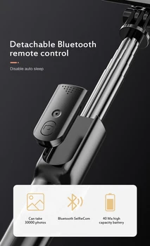 2 V 1 Brezžična tehnologija Bluetooth Selfie Palico Zložljive 360 vrtenja Stojala Razširljiv Monopod z Daljinskim upravljalnikom za iPhone Android