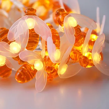20 Led Garland Svetlobe LED Niz Luči Baterija Upravlja Čebel Oblikovan Pravljice Počitnice Dekoracijo Za Razsvetljavo na Prostem Stranka JQ