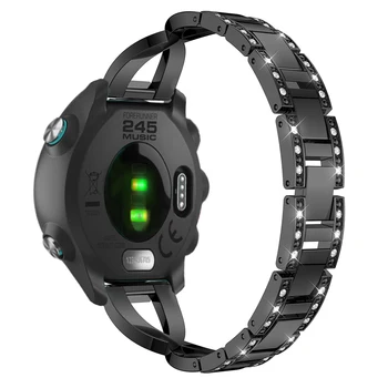 20 mm, iz Nerjavnega Jekla Kristalov Watchband Trak Pasu za Garmin Forerunner 245/245M/645/Vivoactive 3/Vivomove HR Zapestnica Manžeta