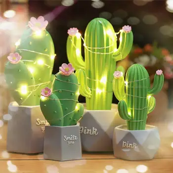 2019 Original Kaktus LED namizne Svetilke Sanje Star Lučka Mala Nočna Lučka Spalnica Dekoracijo Otrok Darilo
