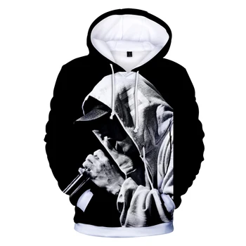 2019 Vroče Rapper EMINEM 3D Hoodies Moški/ženske Jeseni Mode Hip Hop Harajuku Sweatshirts 3D Tiskanja EMINEM Moški pulover s kapuco