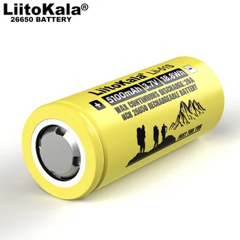2020 Liitokala Lii-51S 26650 moč 20A polnilna litijeva baterija 3,7 V Za 18,8 Wh 5100mA Primerna za svetilko