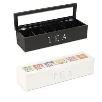 2020 Nove Lesene Čaj Škatla s Pokrovom Kava Čaj Vreča za Shranjevanje Imetnik Organizator za Kuhinjske Omare, DropShipping Podporo