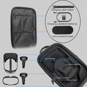 2020 Nove Vroče EVA Zaščito Vodotesno Ohišje za Oculus Prizadevanju VR Očala Gaming Slušalke in Pribor Potno torbico, Vrečko Polje