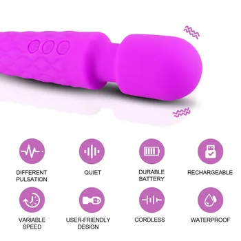 2020 Zmogljiv AV Vibrator Čarobno Vagina Palico Klitoris Stimulator Vibratorji Sex Igrače za Ženske G Spot za Masturbator USB Dildo