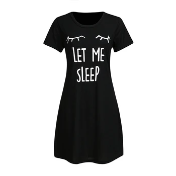 2020 Ženska Pismo Nightgowns In Sleepshirts Sleepwear Srčkan Spanja Majico Natisnjeno Obleko Noč Kratek Rokav More