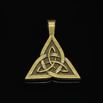 28pcs Antično Bronasto Prekrita amulet keltski vozel čarobne gumbe za Nakit, Izdelava DIY Ročno izdelani Obeski 28*24 mm