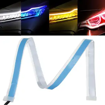 2pcs 30 cm 45 cm 60 cm Avto Auto Dekorativne Svetilke pisane LED Trak je Mehka Cev DRL LED Trak Svetlobe Avto Dnevnih Vključite Opozorilne