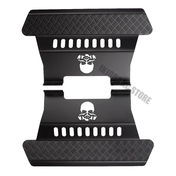 2PCS Black Metal Strani Pedal Ploščo z Lobanjo Vzorec za 1/10 RC Gosenicah Osno SCX10 RC Avto vsebini.