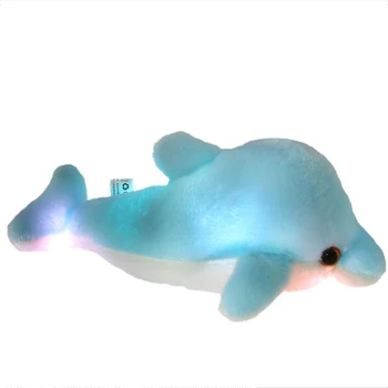 32 cm Srčkan Ustvarjalne Svetlobne Plišastih Igrač Dolphin Lutka Žareče Svetlobe LED, Živali, Igrače, Pisane Lutka Blazino Otroke je Lepo Darilo