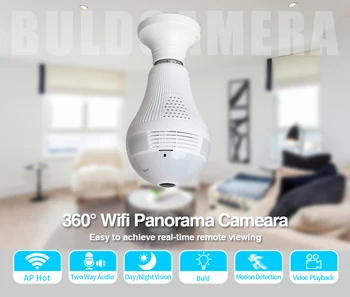 360-stopinjski 960P Brezžična IP Kamera Žarnica Svetlobo FishEye Smart Wireless CCTV Kamero 1.3 MP Panoramski Varnosti WiFi Kamera