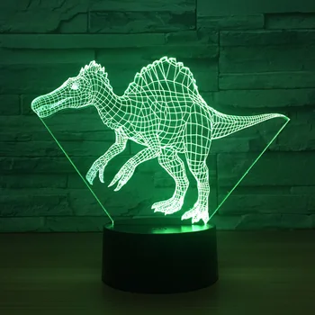 3D Dinozaver LED namizne Svetilke USB Živali 3D Noč Luči 7 Barva, USB, 3D Iluzije Luči za dnevno Sobo Dekorativni Vzdušje lučka