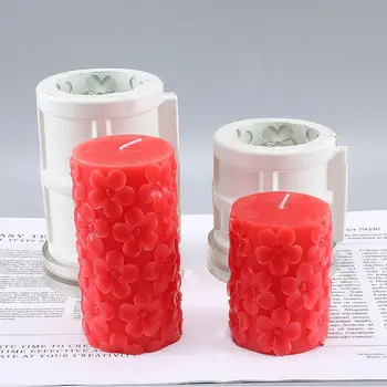 3D Valjaste Cvet Plastične Sveče Plesni Voska, Mila, zaradi Česar DIY Plovila, Dekoraterstvo