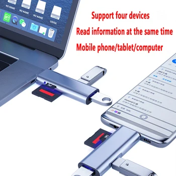 4 v 1 Bralnik Kartic USB 3.0 &USB Tip C na SD Micro SD TF Card Reader Smart Pomnilniške kartice Microsd, Cardreader Za iPad OTG