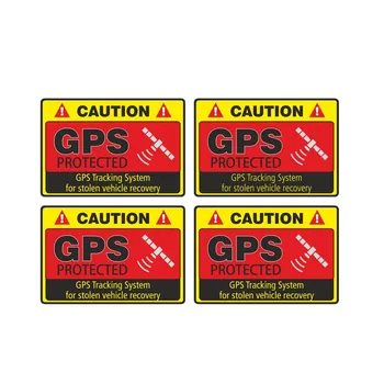 4 X Opozorilo Avto Nalepke Pozor GPS Sistem za Sledenje Zaščitene Nalepko Nepremočljiva zaščito pred soncem Nalepko Koles, Nalepke PVC,7 cm*4 cm