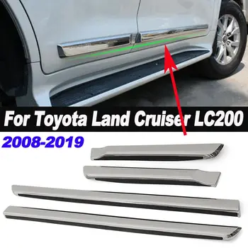 4pcs ABS Chrome Vrata Strani Oblikovanje karoserije Skladu Trim za za Toyota Land Cruiser za LC200 2008-2019 Avto Styling