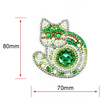 4Pcs DIY Polni Sveder Posebno Oblikovan Diamond Slikarstvo Fat Cat Keychain Božič Obesek Nakit Ženskih Živali Mucek keychain