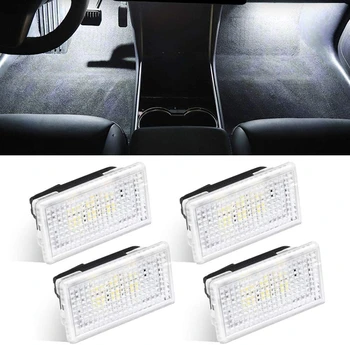 4Pcs Luči LED Avto Notranja Luč Za Tesla Model 3 Model S Model X Ultra Svetle Prtljažnik, Svetilke za Zamenjavo Avtomobilskih Vrat Svetilko Enostavno Plug