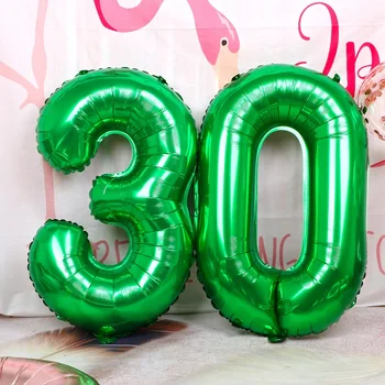 50pcs 32inch Zeleno Številko Folija Balon na Helij Baloni Globos Obletnico, Poročno Dekoracijo Baby Tuš Rojstni dan Dobave