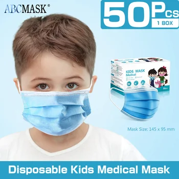 50pcs Otrok Medicinski Potrošni Elastična Usta maskSoft Dihanje anti-bakterije, Maska za Otroke Držalo, Kirurški Varnostni Masko