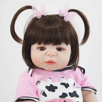 55 cm Polni Silikona Prerojeni Baby Doll Igrača Za Dekle Vinil Novorojenčka Princesa Dojenčki Bebe Živ Kopanje Igrača Darilo za Rojstni dan Prisoten