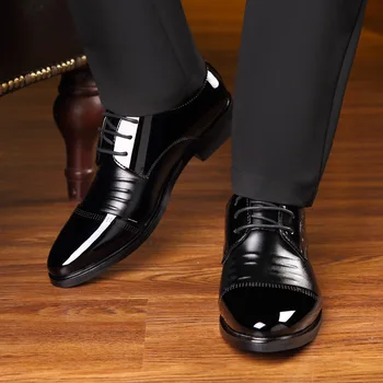 6 cm Visoke Pete, Čevlji za Moške Usnje Obleka, Čevlji Oxfords Čipke Črnega Mens Uradni Čevlji Moški Klasičnih Stanovanj Sapatos Sociais