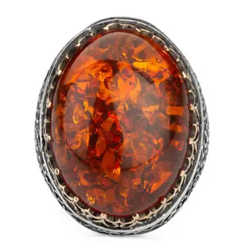 925 Sterling Srebro Moški Prstan z Velikim Sintetičnih Rdeče Oranžna Kamen Moda turški Premium Kakovosti Ročno Jawelery
