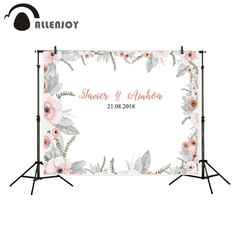 Allenjoy okolij za fotografije studio poroka po meri akvarel cvet ozadje photocall photobooth prilagodite