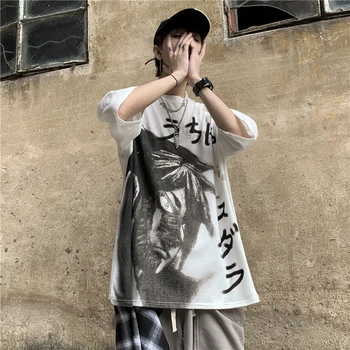 Anime Naruto Natisni T-shirt za Moške, Ženske Japonski Harajuku Tshirt Ulzzang korejski Tee Vrh Oblačila Ulične Madara Majica