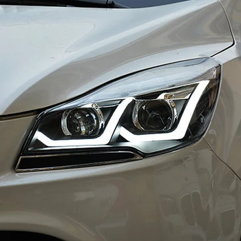 Avto Styling za Ford Kuga Žarometi LED 2013 Smerniki DRL Objektiv Dvojnim Snopom, Bi-Xenon HID /led avto Dodatki