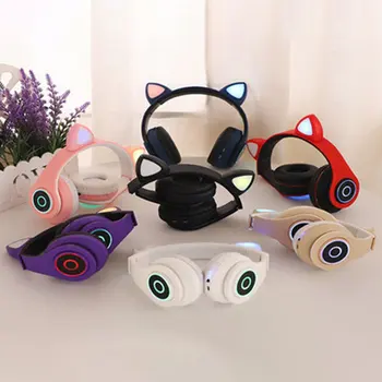 B39 Mačka Ušesa Slušalke Dvostranskih Brezžične Stereo Slušalke Slušalke Za Otroke Dekleta Podporo Glasba Glasovni Nadzor
