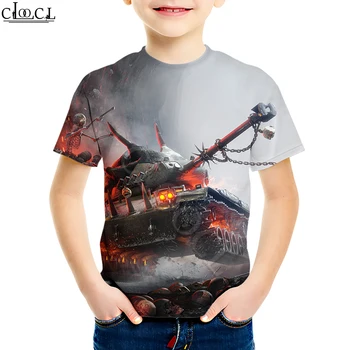 Baby 4 Do 13 Let, Otroci Igre World of Tanks T Shirt Fant Dekle 3D Tiskanja Kratek Rokav Obleka Teens Moda Vrhovi