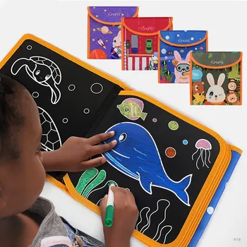 Baby Risalno Desko Knjiga Živali, Kolorit Knjigo DIY Tablo slika z Akvarel Peresa Otroci Igrače Prenosni Izbrisljivi Baby Darilo