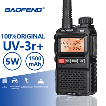 Baofeng UV-3R+ Visoka Kakovost Mini Walkie Talkie Ročni VHF, UHF dvosmerni Radijski Skener Hf / Oddajnik Radioamaterske Radijske Postaje Ecouteur