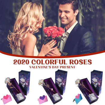 Barvita Zlati Umetno Rose Cvet Infinity Darilo Valentine ' s valentinovo Stranka Darilo za Rojstni dan Подарки На Новый Год