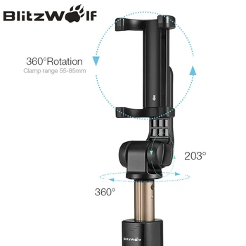 BlitzWolf BW-BS3 3 v 1 Brezžična tehnologija bluetooth Selfie Stick Mini Stojalo Podaljša Monopod Univerzalno Za iPhone Za Samsung Stabilno