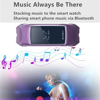 Bluetooth Smart Pas Srčnega utripa Šport za zdravje zapestnica ura z predvajalnikom in bluetooth slušalke za Sprejem Klicev Pametno Gledati