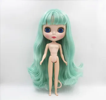 Blygirl,Blyth lutka,Zeleni, valoviti šiška, redno telo, 7 skupni lutke, DIY lutke, se lahko nadomesti z multi-skupni organ