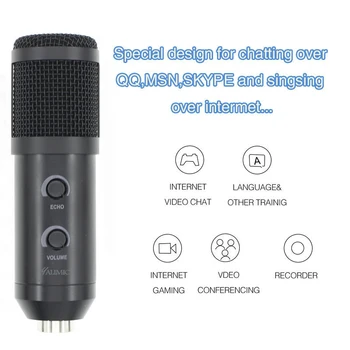 BM-900 Podcast Snemanje mikrofona s Stojala za Strokovno Kondenzatorja Studio Oddajanje Mikrofon