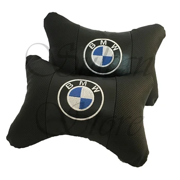 BMW Luksuznega Usnja Auto Vratu Vzglavnik 2 Kosa za 2 Sedeži