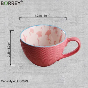 BORREY Kitajski Porcelan Tea Cup Keramike, Ročno Poslikane Skodelico Kave Urad Čaj Skodelica Kave Vrč Reliefni Kave, Mleka, Skodelico Čaja Skledo